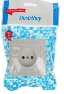 Розетка Smartbuy 1 местн., внутренняя, 10А, без заземл., белая, Венера (SBE-01w-10-S1-N-c) 43213