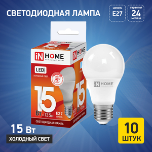 Лампа светодиодная LED-A60-VC 15Вт грушевидная 6500К холод. бел. E27 1430лм 230В IN HOME
