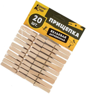 Прищепка бельевая Домашний сундук Деревянная усиленная 20шт/упак ДС-143 (2/60)