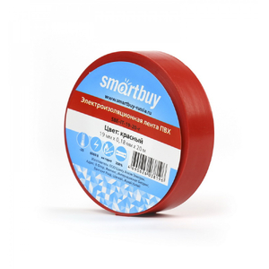 Изолента Smartbuy 0,18*19мм, 20м, красная (10/200)