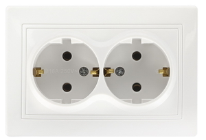 Розетка Smartbuy 2 местн., внутренняя, 16А, заземл., белая, Венера (SBE-01w-16-S2-Z-c) 43268