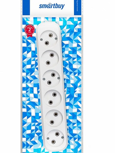 Колодка Smartbuy 6 гнезд 10А/2,2кВт без заземления (SBE-10-6-00-N)
