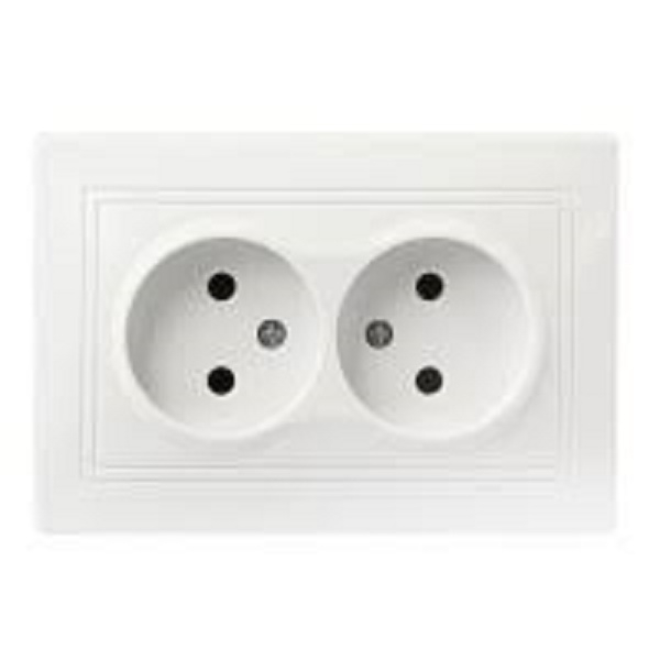 Розетка Smartbuy 2 местн., внутренняя, 10А, без заземл., белая, Венера (SBE-01w-10-S2-N-c) 43251