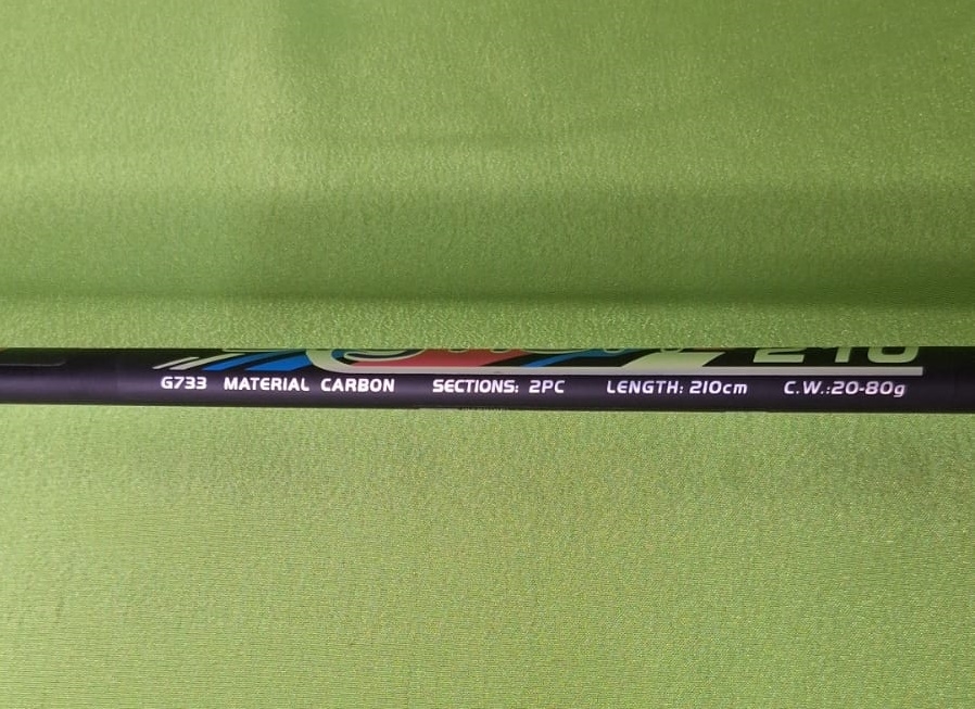 Спиннинг штекер BigFish carbon, 2х частн, 2е верш, 20-80гр, 2,1м
