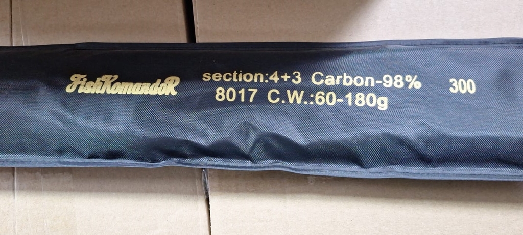 Спиннинг телескоп Komandor Feeder, 4+3sec, carbon 3 верш., 60-180гр, 3,9м (8017)