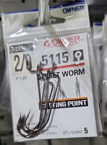 Крючки OWNER Offset worm 5 шт, 5115 №2/0 (10)