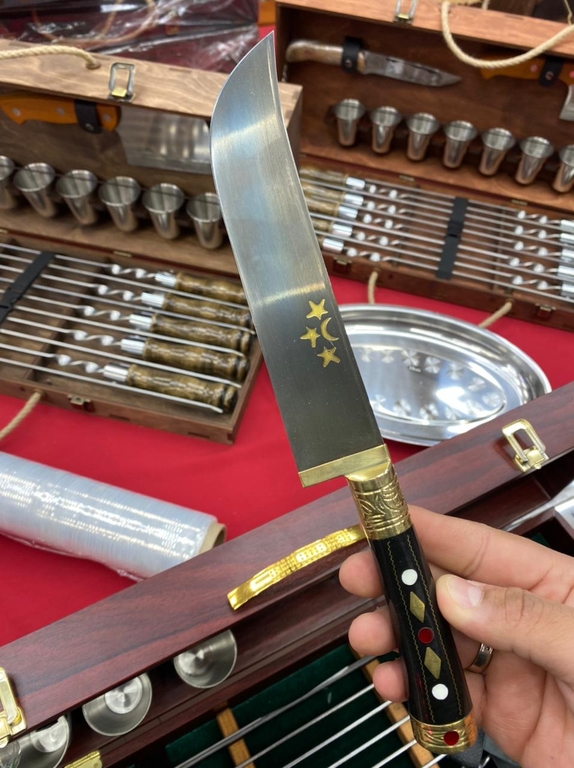 Нож разделочный Узбекистан оригинал, рельсовая сталь ШХ15, чехол