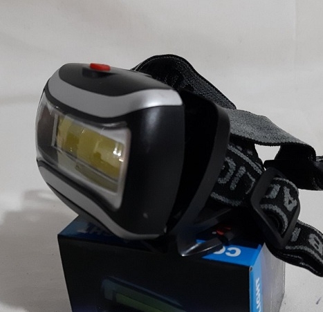 Фонарик налобный на батарейках 3хАА, COB LED, 3W, 758 (24)