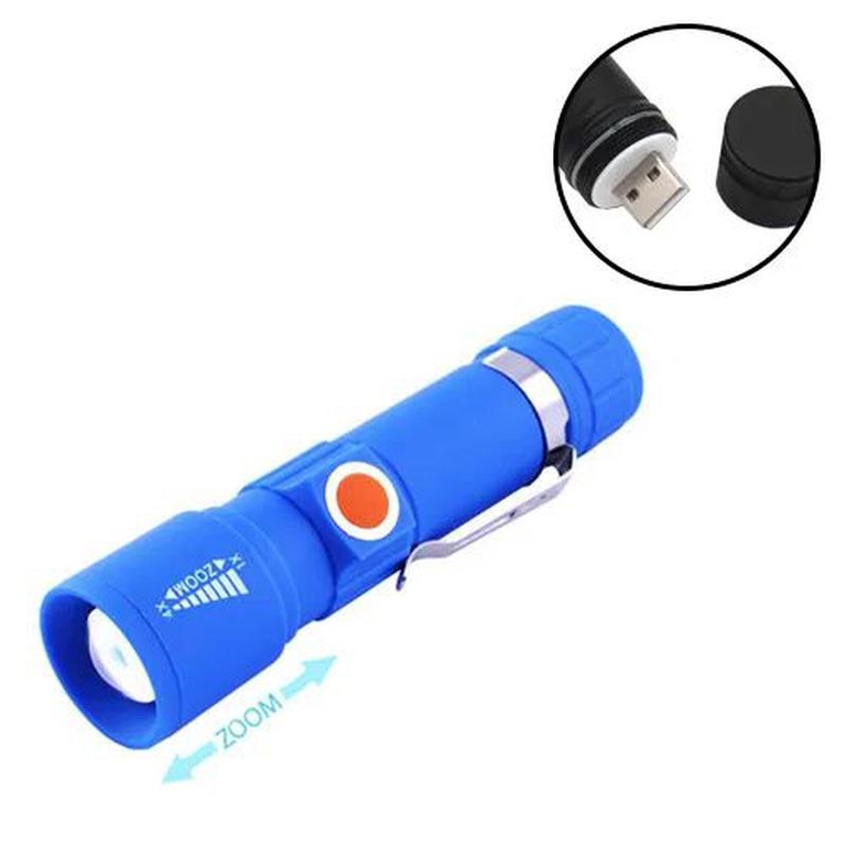 Фонарь аккумуляторный, ручной, USB зарядка, ZOOM, 416 (1/24)