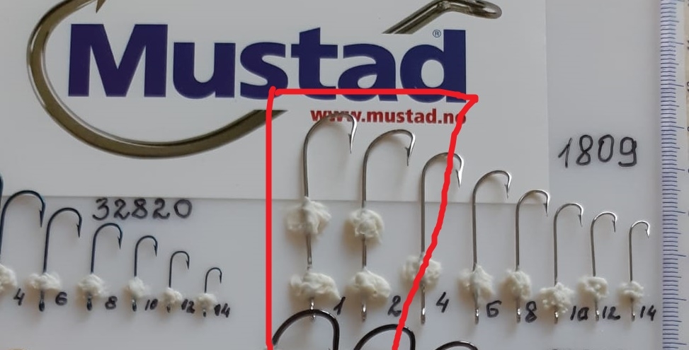 Крючки Mustad №1 камбала/глосик, 1809 (уп/10 шт)