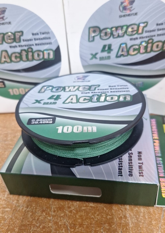 Шнур плетенный 4Х Power Action, 100м, 0,14мм (5/10)