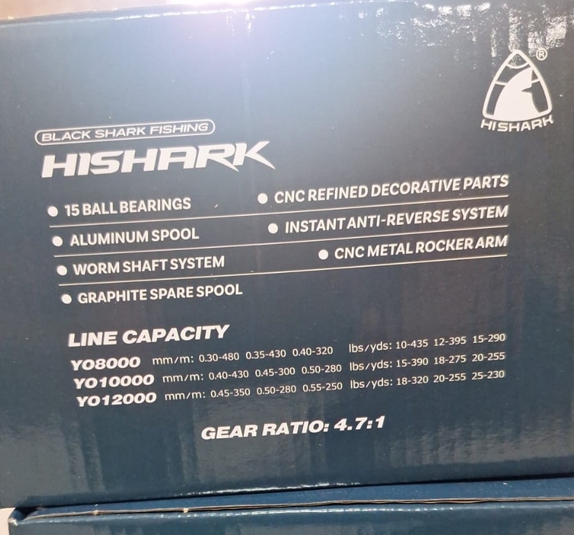 Катушка силовая hiShark 8000, 15 подшипников, 4.7:1