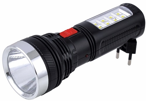 Фонарик ручной аккумуляторный + боковой свет 8LED (раскладная вилка) арт. YY-227/230